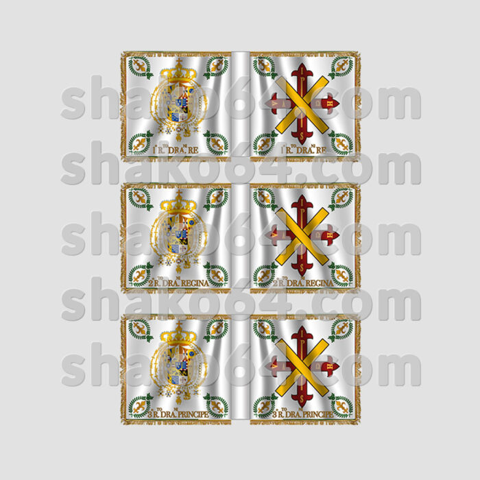 FL028 Bourbon Flags I°, II° III° Dragoons Regiment